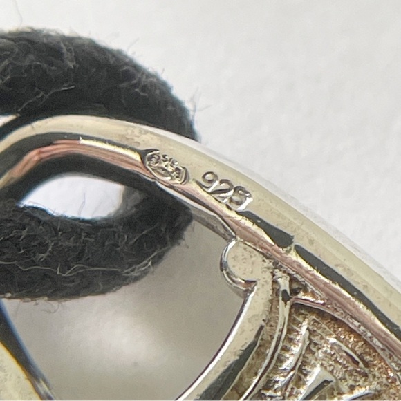 Celine RARE sterling silver Maillon Triomphe black cord bracelet - Picture 8 of 10